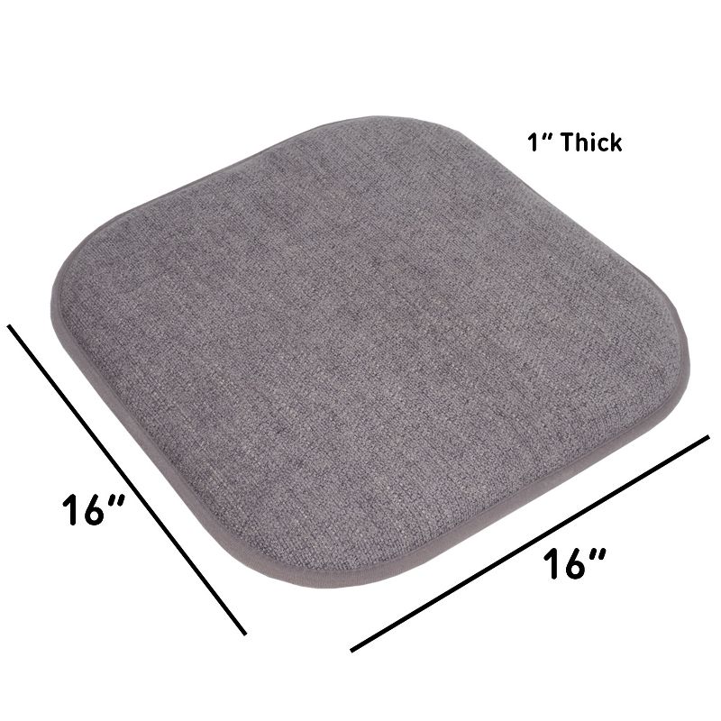 Alexis Memory Foam No Slip Back 16" x 16" Chair Pad Cushion by Sweet Home Collection™, 5 of 8