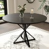 47" Round Dining Table, 4-6 Seat Kitchen & Dining Room Tables with Metal Base,Space Saving, 4 Pieces of Desktop(Only Table) - 2 of 4