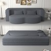 KTMBDW Convertible Folding Sofa Bed Sleeper Couch, Teddy Fabric Foam-Filled Upholstered Loveseat w/2 Pillows for Living Room - 3 of 4