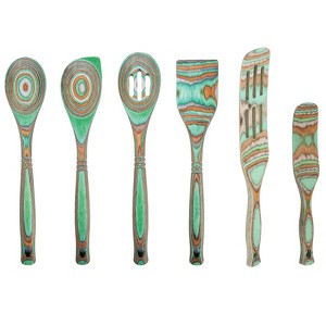 Island Bamboo Pakkawood 6 Piece Cooking and Serving Utensil Set, Spatula, Spoon, Spurtle - 1 of 1