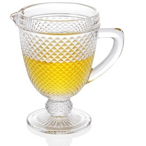 Slickblue Chroma Clear Glass Pitcher with Spout - 34oz, Geometric Diamond Facet Design - 1 of 4