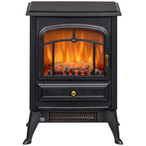 SEVOBAL Fireplace Insert Heater Mantel 3D Flame Fireplace Stove Bottom Air Outlet Fire Place Panoramic Fire Place Heater, Black, 16.1"*11.8"*20.1" - 1 of 4