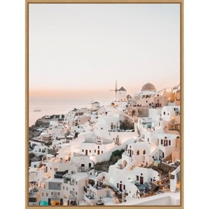 Amanti Art Dreamy Sunset Oia Santorini by Bella Eve Canvas Wall Art Print Framed - 1 of 4