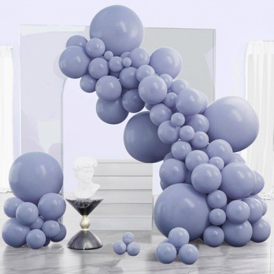 PartyWoo Balloons Dusty Blue Boho 18 12 10 5 Inch 140 pcs