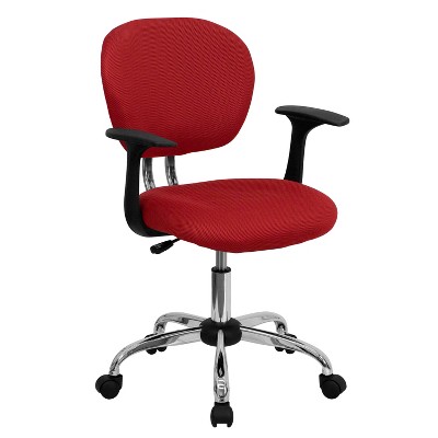 Emma And Oliver Mid-back Red Mesh Padded Swivel Task Office Chair And ...