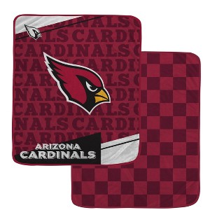 NFL Arizona Cardinals Diagonal Ghost Checker Double Sided Ultra Cozy Blanket - 1 of 3
