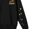 Scooby Doo Scared Scooby And Shaggy Green Eye Sleeves Crew Neck Long Sleeve Men's Black Sweatshirt - 3 of 4