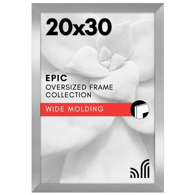 Americanflat 20x30 Poster Frame in Silver with Polished Plexiglass - Horizontal and Vertical Formats with Included Hanging Hardware