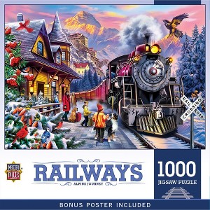 MasterPieces 1000 Piece Train Jigsaw Puzzle - Alpine Journey Winter Wonderland - 1 of 4