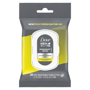 Dove Men+Care Active Fresh On the Go Deodorant Wipes - 25ct