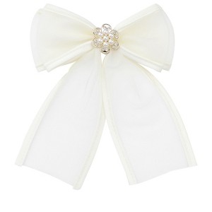 INSPIRE CHIC Women's Mesh Elegant Solid Color Beads Rhinestone Bow Tie - 1 of 4