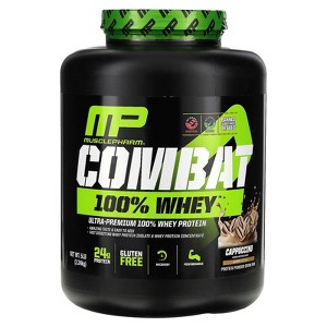 MusclePharm Combat 100% Whey Protein, Cappuccino, 5 lb (2.24 kg) - 1 of 2