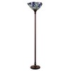 Chloe Lighting 1 Light Tiffany-Style Iris Torchiere Floor Lamp 17" Shade - 2 of 4