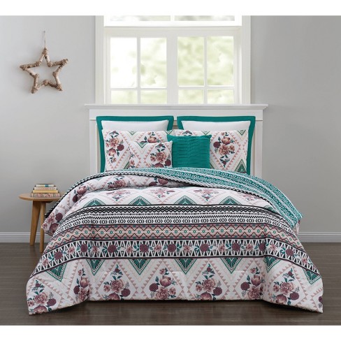 Geneva Home Fashion Queen 7pc Aurora Stone Aztec Comforter Sham