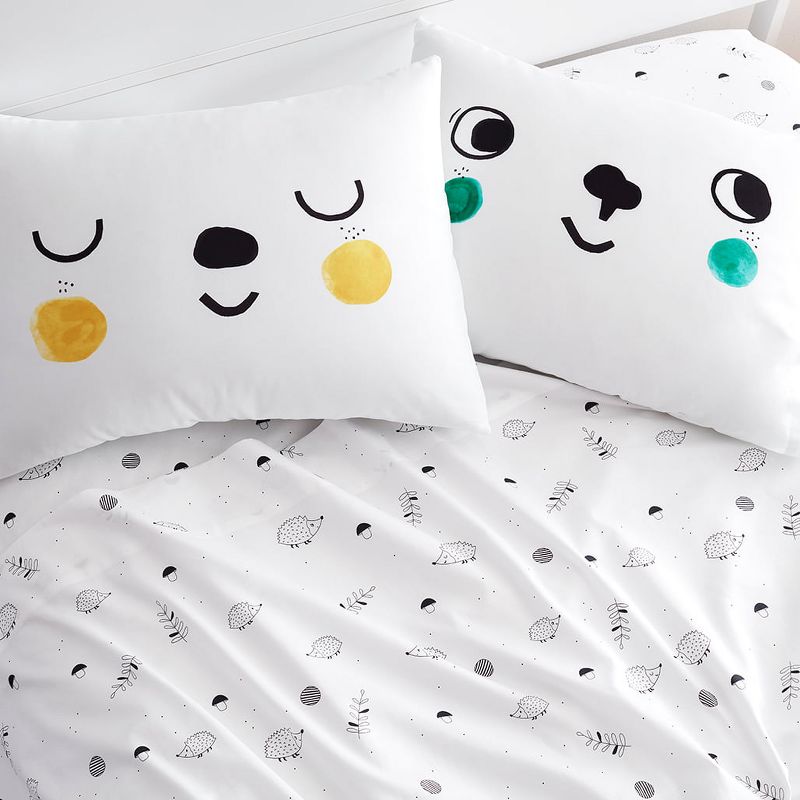2 Pillowcase Set: Happy Face Design - 100% Cotton Sateen - Rookie Humans., 2 of 8