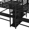 NicBex Twin Over Twin Metal Loft Bed with Double Desks,Wardrobe&Charging Station,Space-Saving&Noise Reduced Double Loft Bed for 2,350lbs Max - 4 of 4