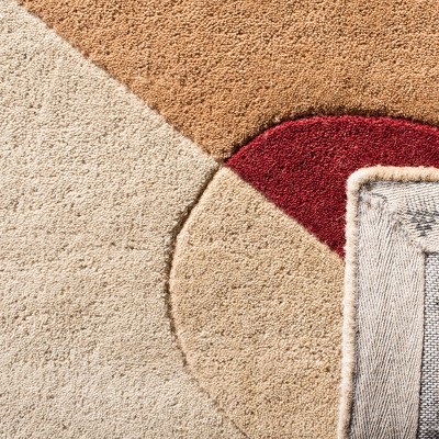 Handmade Beige and Multicolor Wool Tufted Area Rug 2'6" x 4'