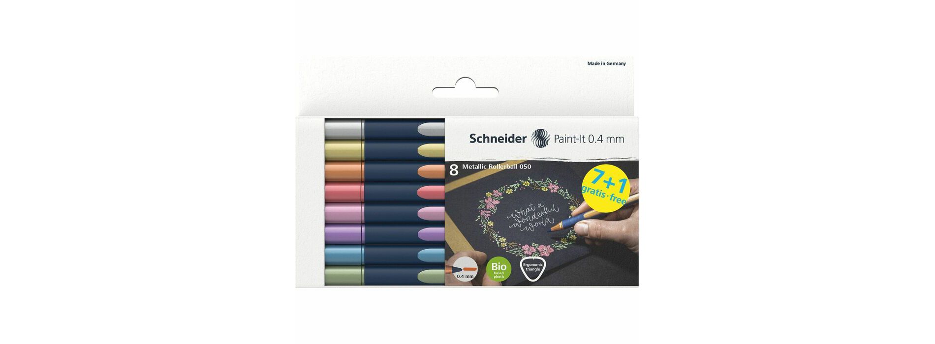 Schneider Paint-It 050 Metallic Rollerball Set 0.4 mm Assorted Colors - Pack of 8