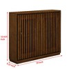 Lyngins Vintage Fluted Hollowed Out Sideboard Cabinet with Outlet Holes, 12 Solid Wood Strip Doors,Storage Cabinet/Buffet Cabinet for Hallway/Entryway - 4 of 4