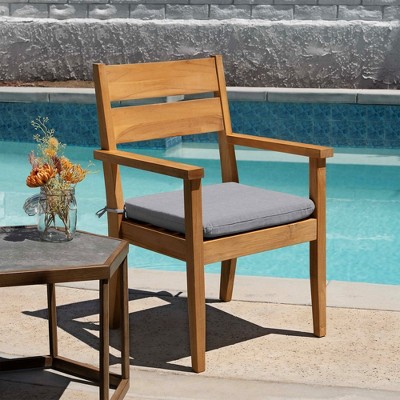 Platinum Grey Textured Solid Outdoor Dining Seat Cushions (2-Pack)