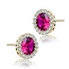 Guili Sterling Silver Colored Cubic Zirconia Round Halo Stud Earrings, a Radiant and Classic Jewelry Piece for a Versatile and Elegant Appeal - 3 of 4
