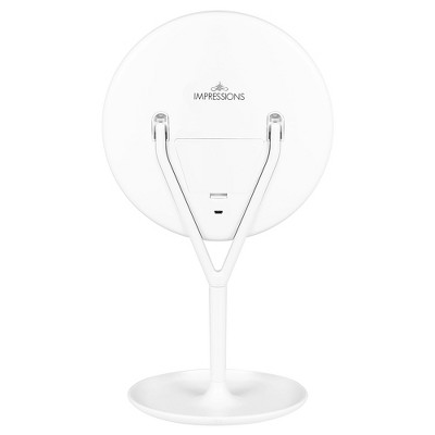 Clarity Rose Gold Round LED Makeup Mirror with Jewelry Holder