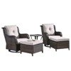 Gymojoy Outdoor Swivel Chair with Ottoman High Back Glider Chair with Soft Cushion - 3 of 4