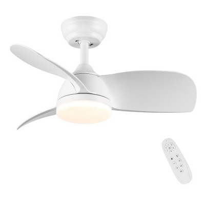 BestParts 28" Integrated LED Ceiling Fan - White ABS Blades, 6-Speed DC Motor