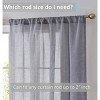 HLC.ME Penelope Faux Linen Textured Privacy Sheer Light Filtering Rod Pocket Curtains Panels, Set of 2 - 3 of 4