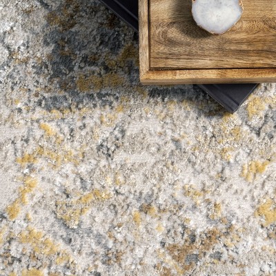 Vintage Speckled Gold 5' x 8' Braided Wool Blend Area Rug
