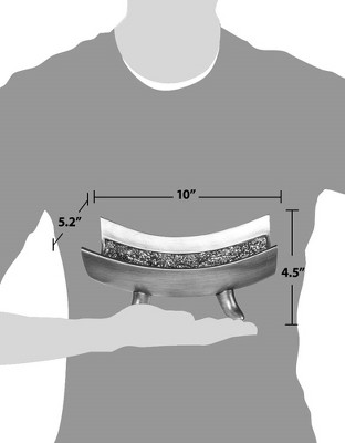 Handcrafted Silver Resin Decorative Bowl with Stand