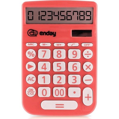 Enday 12-Digit Basic Calculator For Students & Kids, Solar Powered
