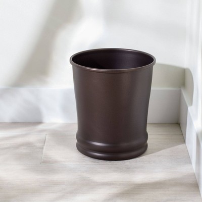 Olivia Round Bronze Metal Wastebasket for Bathroom