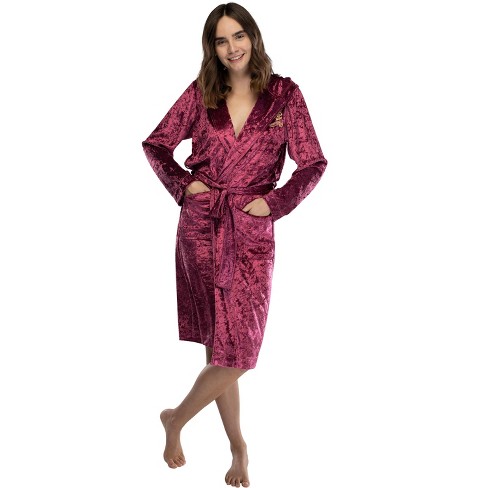 Harry Potter Womens Velvet Robe Hogwarts Houses : Target