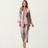 Anna-Kaci Lounge Women's 3-Piece Set Satin Baroque Print Pajama Cami with Matching Robe and Relaxed Straight-Leg Pants - 3 of 4