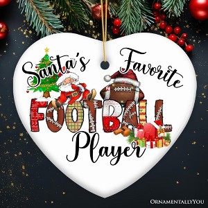 Santa's Favorite Football Player Ornament, Playful Athletic Christmas Gift| OrnamentallyYou - 1 of 4