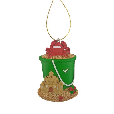Beachcombers 3.35" Resin Green Beach Pail Ornament