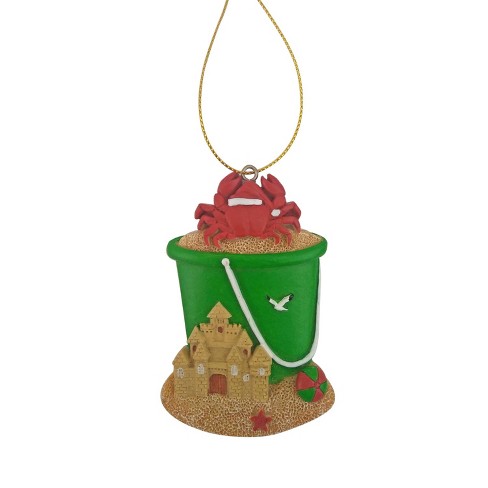 Beachcombers 3.35" Resin Green Beach Pail Ornament - image 1 of 1