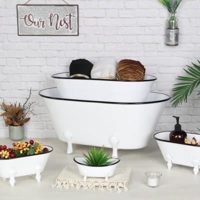 Cheung's Lavande Metal Fleur-de-Lis Tub Decor - Small - White