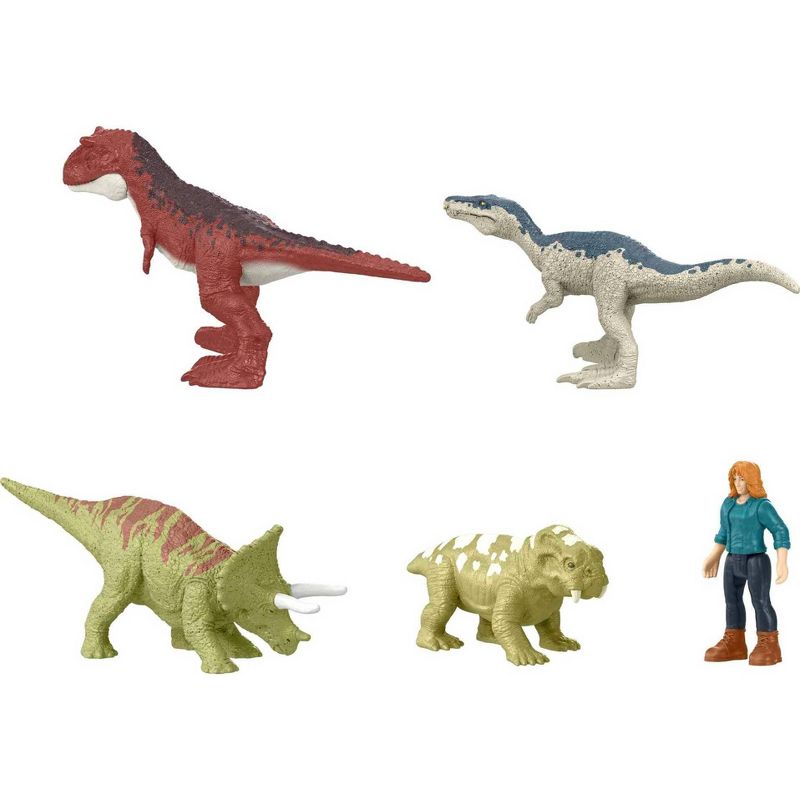 Jurassic World: Dominion Minis Carnotaurus Clash Pack of 5 Dinosaur Figure Set, 2 of 7