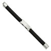 Black Bow Jewelry 13mm Stainless Steel Braided Black Leather I.D. Bracelet, 8.5 Inch - 2 of 4