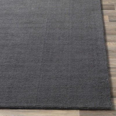 Charcoal Gray High Pile Wool Rectangular Rug 7'6" x 9'6"