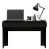 INFURNIC Desks Modern Writing Desk with Two Drawers Spacious Surface and Handleless Design for Home Office, Black, 17.7"*47.3"*29.5" - 3 of 4