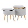 NicBex Round Polyester Storage Ottoman Bench,Storage Ottoman with Removable Lids and Matching Stool,Modern Storage Bench for Living Room,Bedroom - 4 of 4