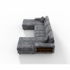 TiramisuBest Convertible U-Shaped 4-Seat Sofa, Corduroy Fabric Large Sectional with Double Chaise Lounge, Modern Couch for Living Room, Green - 2 of 4
