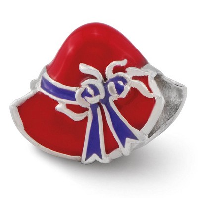 Black Bow Jewelry Sterling Silver & Enameled Red Hat Society Bead Charm