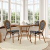 Flash Furniture Lourdes Indoor/Outdoor Commercial Bistro 31.5" Table, Black and White PE Rattan, Glass Top with 2 Stack Chairs - 2 of 4