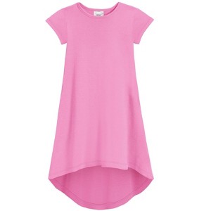 City Threads USA-Made Cotton Soft Jersey Girls Short Sleeve Hi-Lo Maxi Dress - 1 of 4