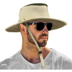 SUN Cube Sun Hat For Men, Women Wide Brim Safari Hat, Hiking Hat UV Sun Protection, Bucket Boonie Hat - 1 of 4