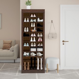 Whizmax 10-Tier Shoe Cabinet, 27-Cubby Entryway Storage Organizer with Tall Boot Space, Freestanding Rack for Hallway, Closet, White - 1 of 4